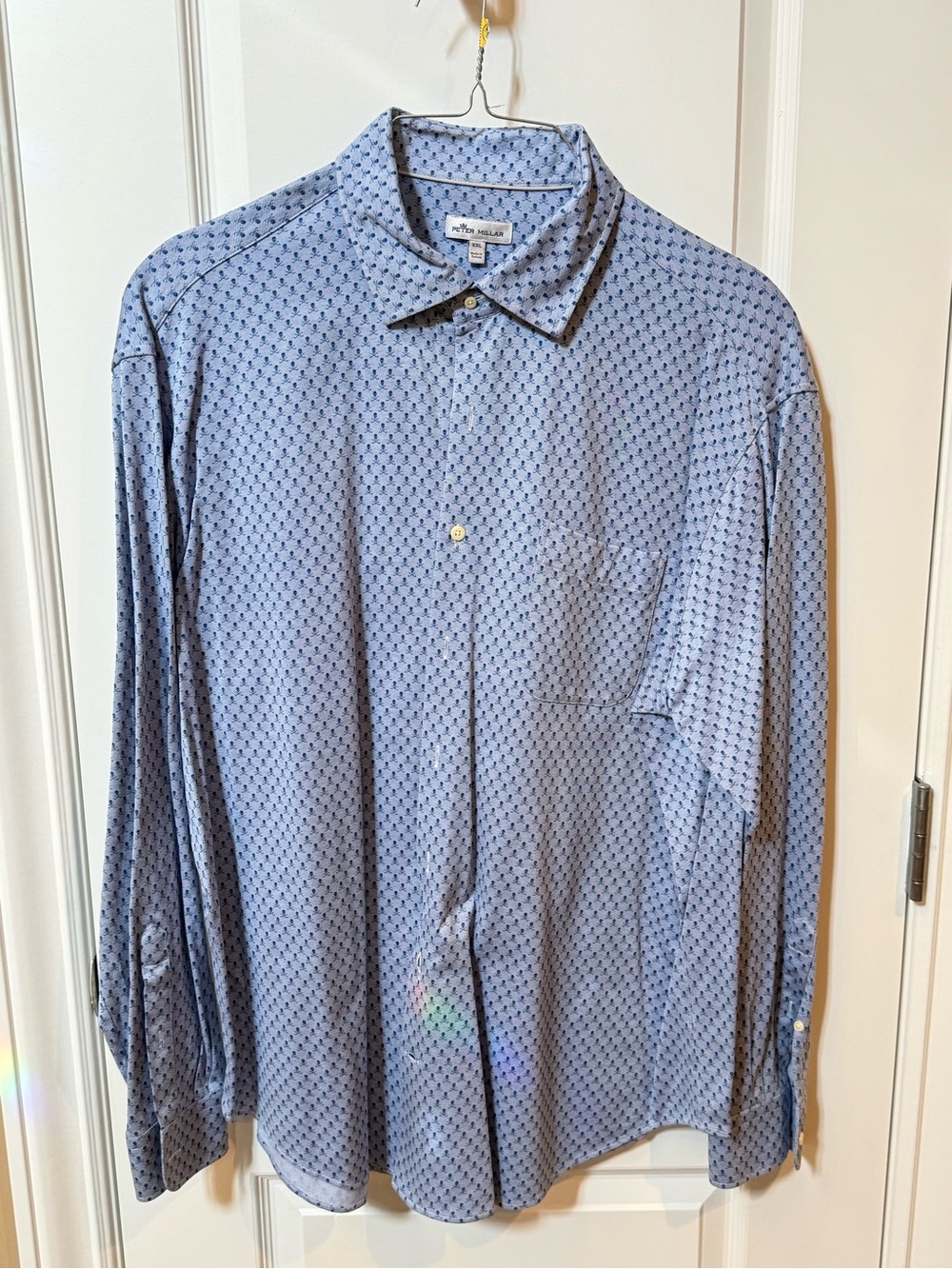 Peter Millar Light Blue Micro-Pattern Button-front Shirt